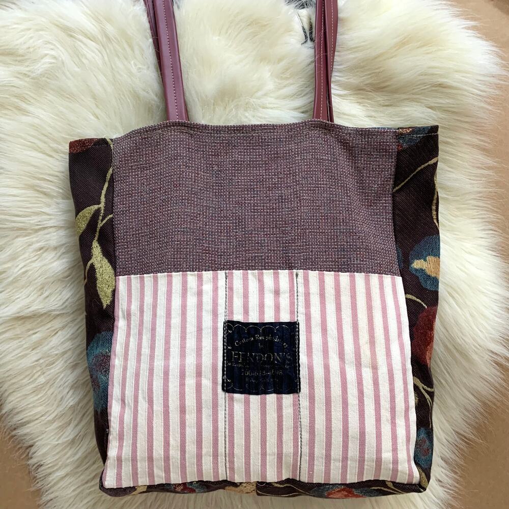FENDON'S of Bishop CA Large Open Utility Tote Patchwork Upholstery Fabrics